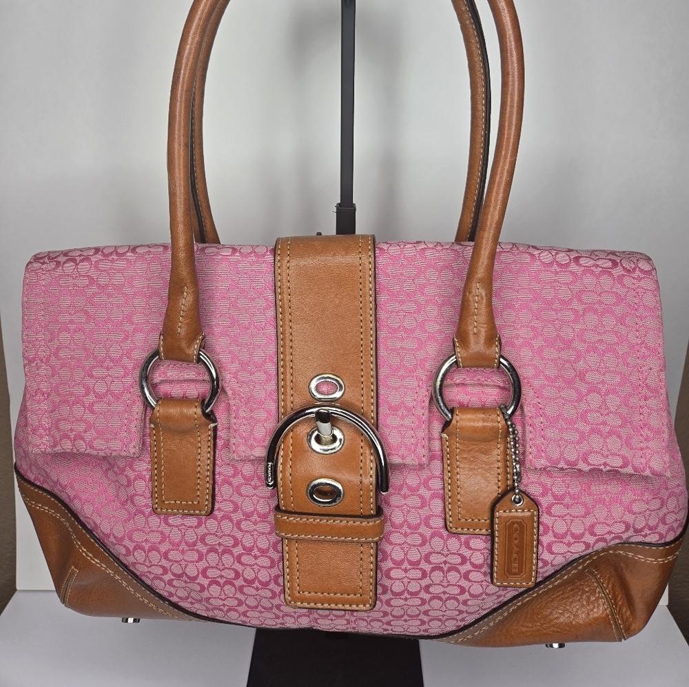 Pink and Tan Designer Women's Bag